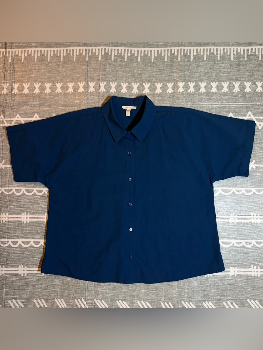 Eileen Fisher Organic Cotton Poplin Short-Sleeve Shirt - Picture 2 of 7